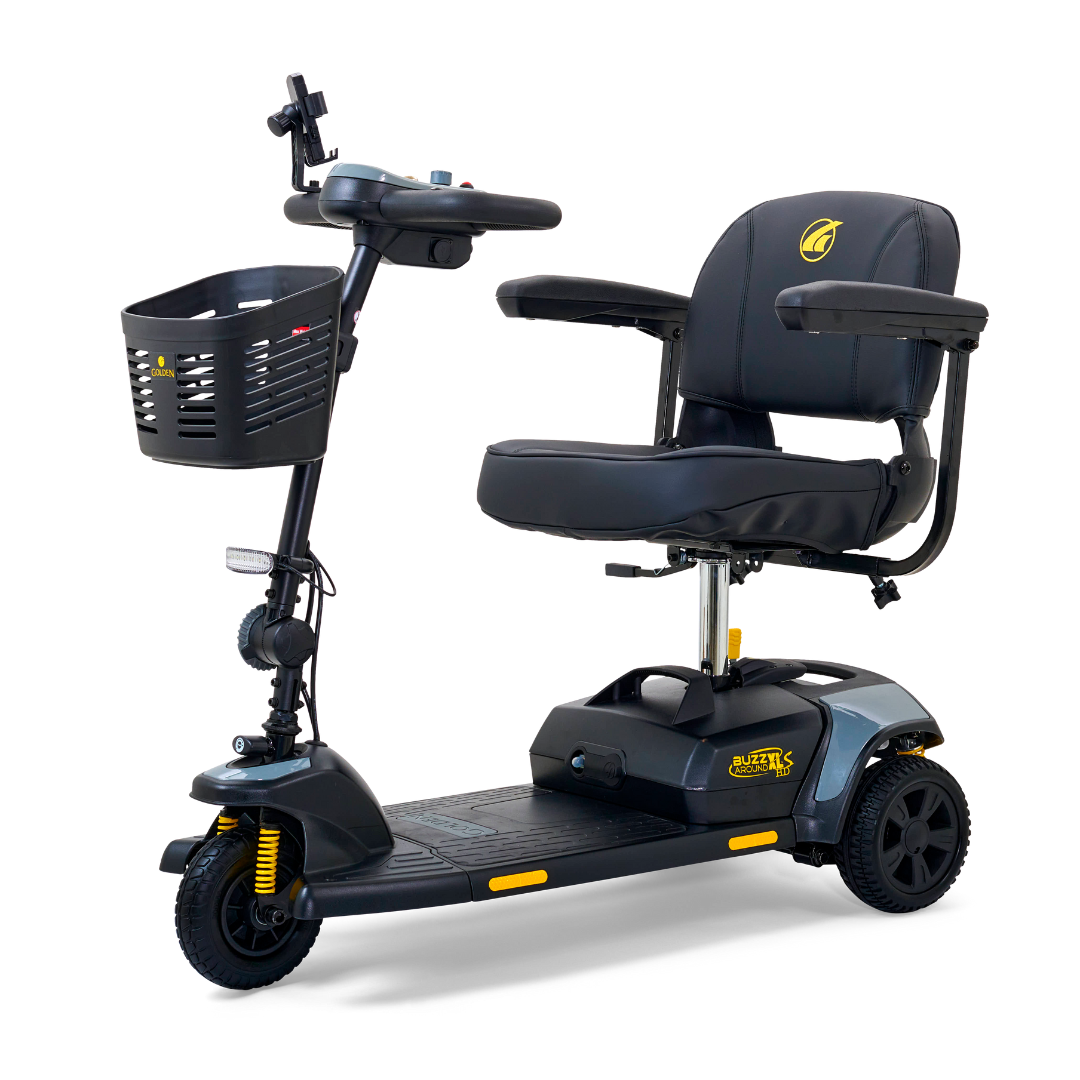 Golden Tech GB121B Buzzaround XLS-HD 3-Wheel Portable Scooter with Suspension - Senior.com Mobility Scooters